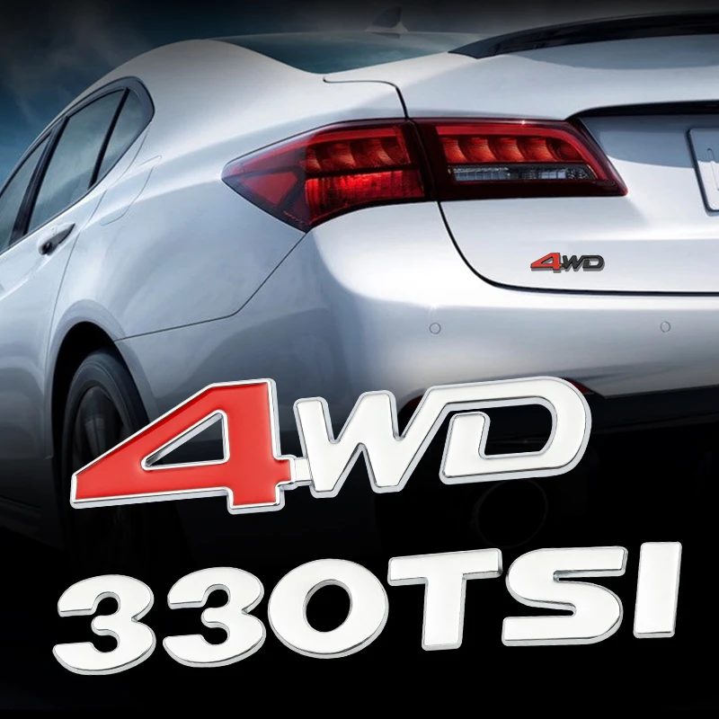 

3D Metal Car Sticker 4WD Emblem V6 V8 Badge Decals For Hyundai Kia Honda Chevrolet Lexus Accord Spirior Civic City Accessories