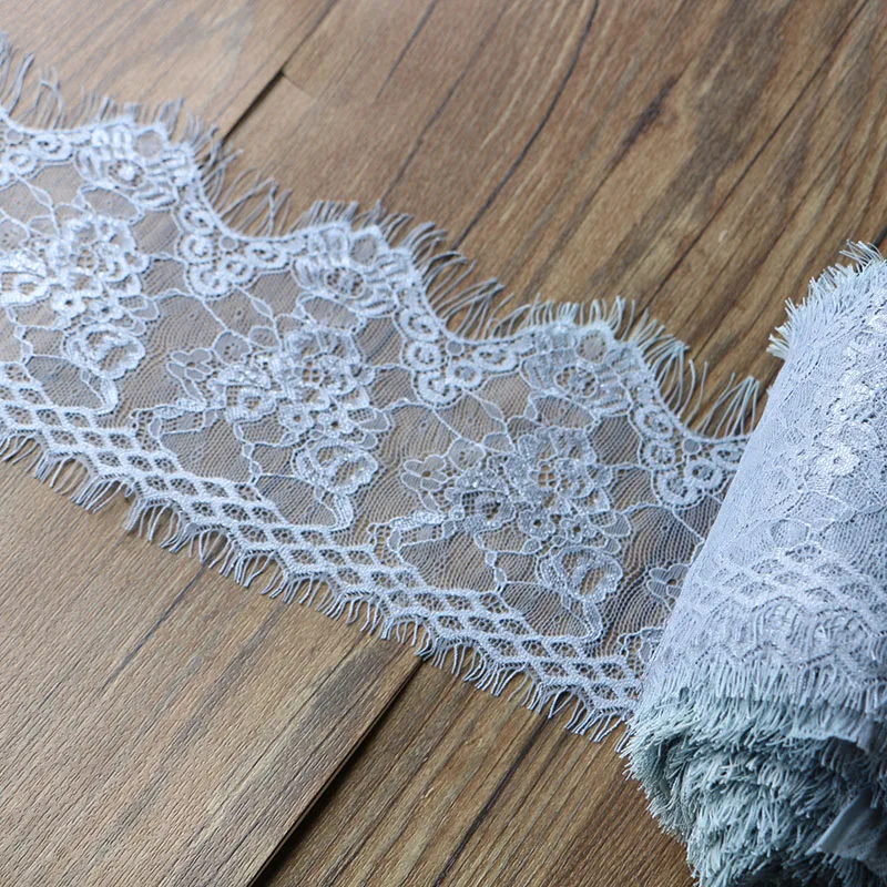 3 м/лот 13 см greywidth ресницы кружевная отделка цветок односторонняя волна ткань