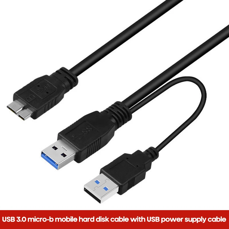 

Новый USB3.0 Micro-B мобильный жесткий диск кабель с двумя головками USB Питание кабель для передачи данных с вспомогательный Питание 0,6/1 метр