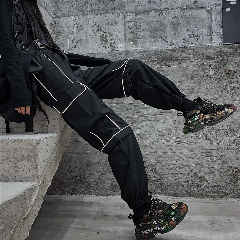 Y Demo Techwear хип хоп Женский светоотражающий светильник брюки для женщин