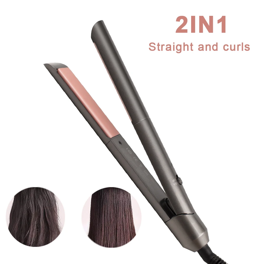 

2 IN 1 Hair Straightener Flat Iron Straightener And Curler Flat Iron for all hair Titanium Plate Straightening Curling Iron