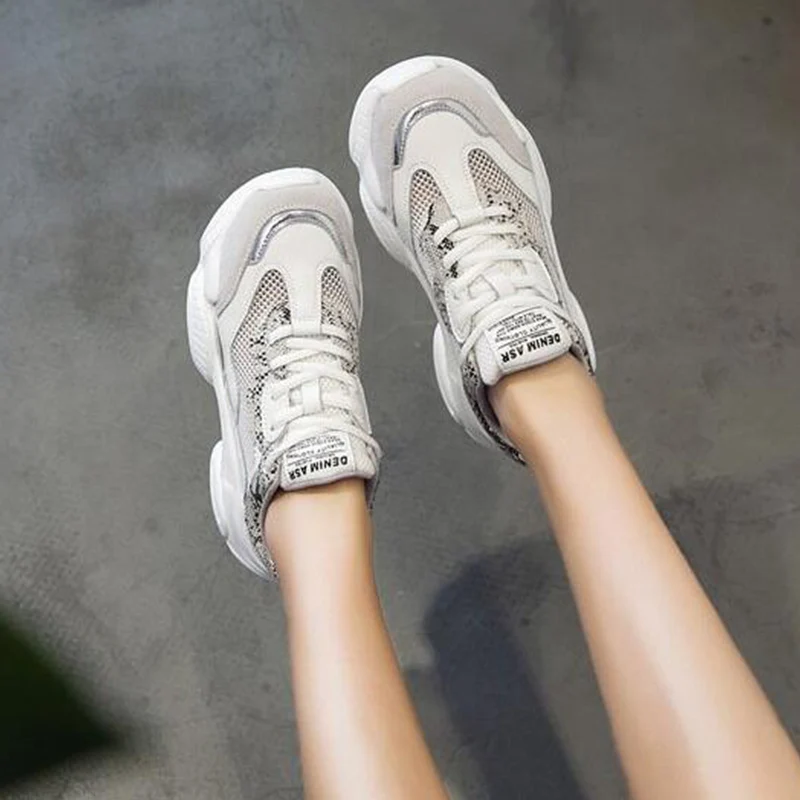 Прямая поставка женская повседневная обувь удобные дышащие женские кроссовки из сетчатого материала на
