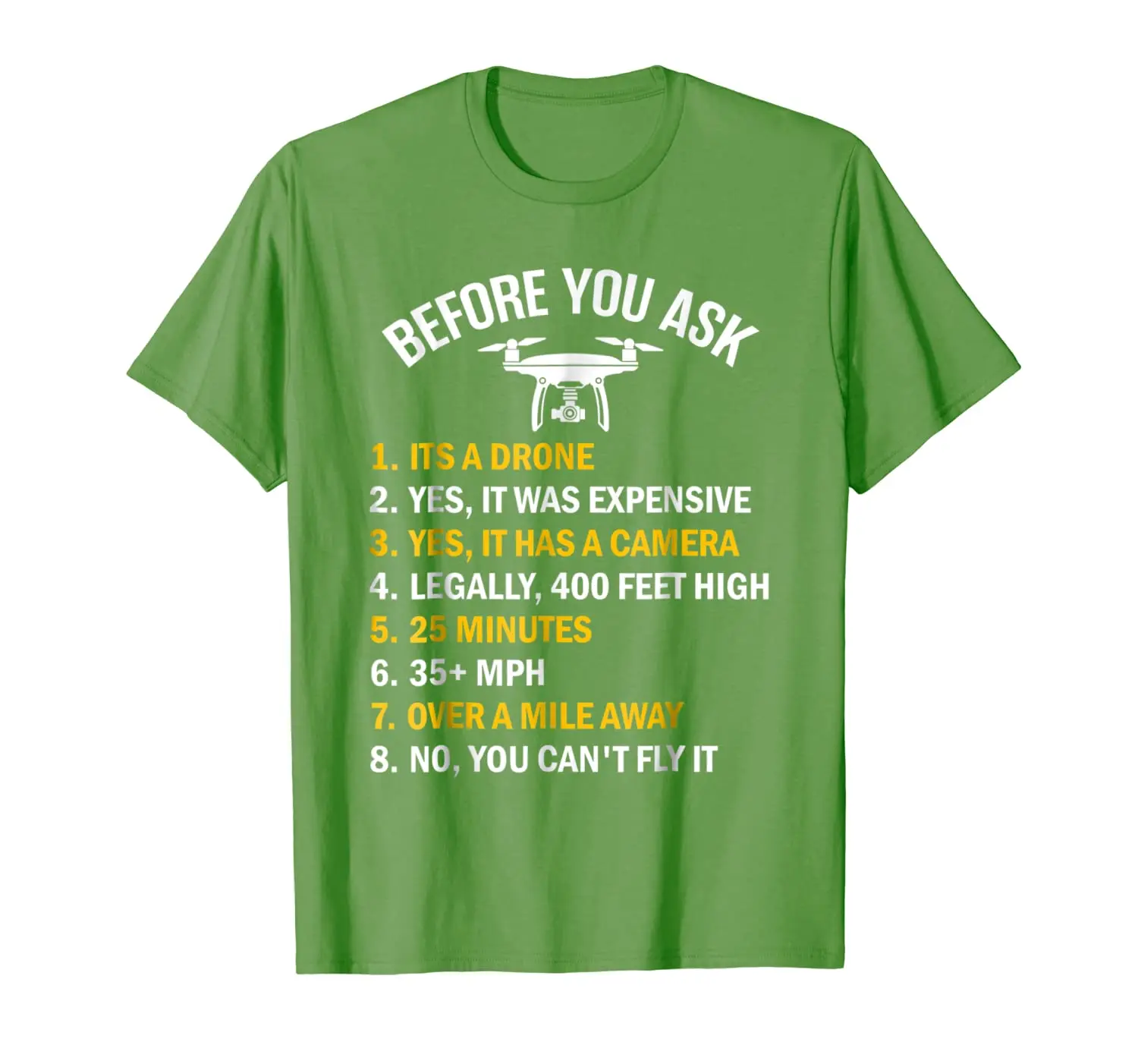 

"Before You Ask" Funny Drone T-Shirt