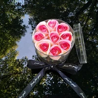 new round clear acrylic rose flower box makeup organizer luxury handmade gift box valentines day multifunctional jewelry box