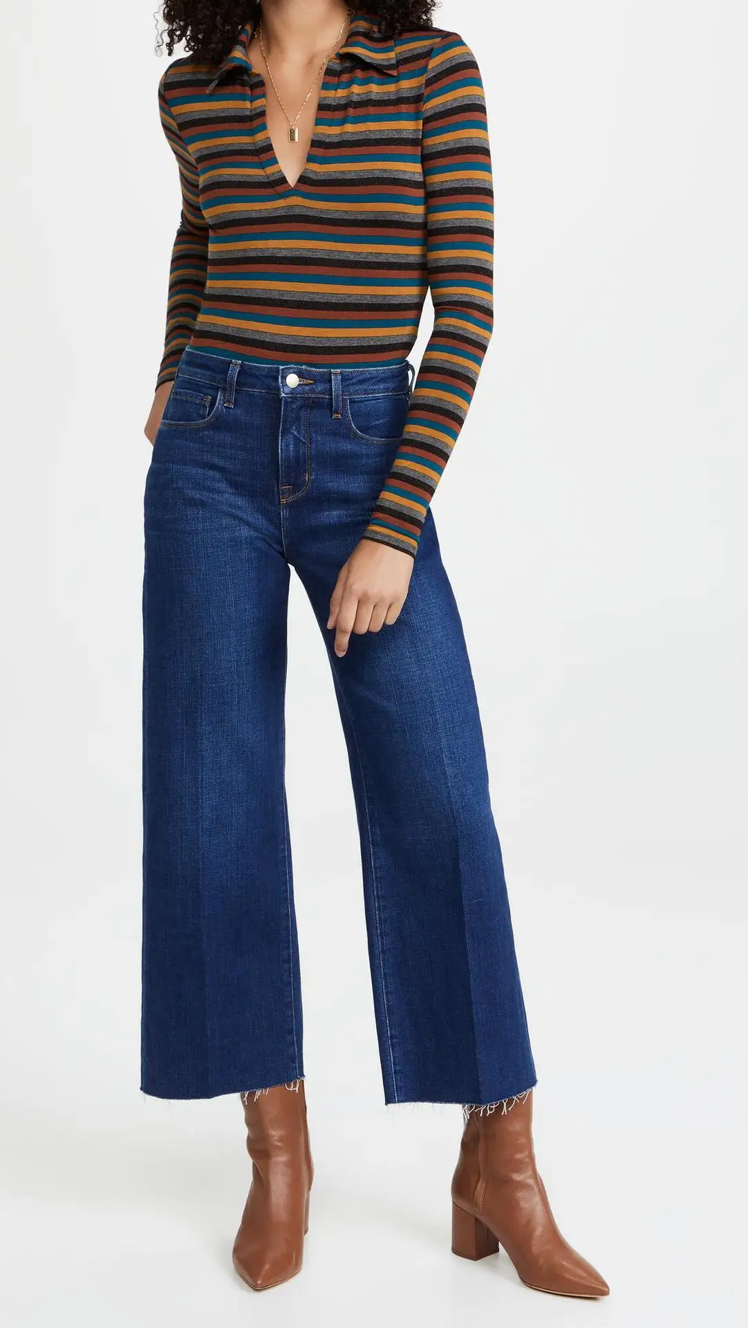 

Корейские Модные Винтажные расклешенные джинсы с высокой талией женские брюки повседневные брюки с мягкой текстурой