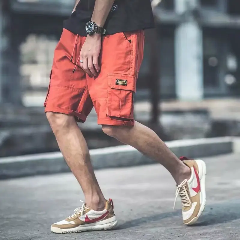 

Summer 2021, Men's Shorts, Cargo Shorts, Street Style Medium Pants, Straight Cut Casual Five Shorts, Multi-Pocket Shorts Stylish
