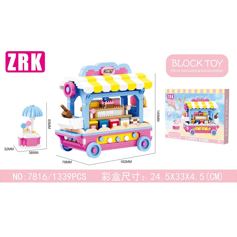 Бесплатная доставка ZRK 7815 7816 7817 DIY Мини Строительные блоки 2019 новый продукт игра