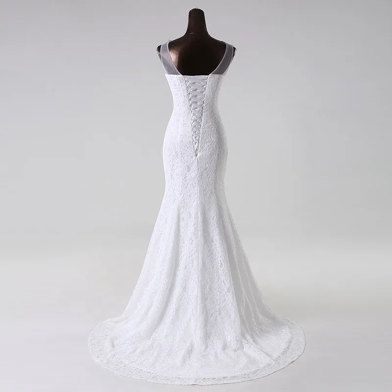 Новое Элегантное и консервативное красивое кружевное свадебное платье-Русалка