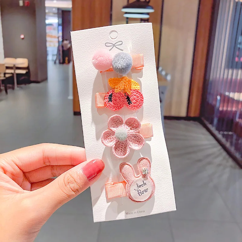 3/4 шт./компл. заколки для волос принцесс девочек блестящие кружевные с кроликом