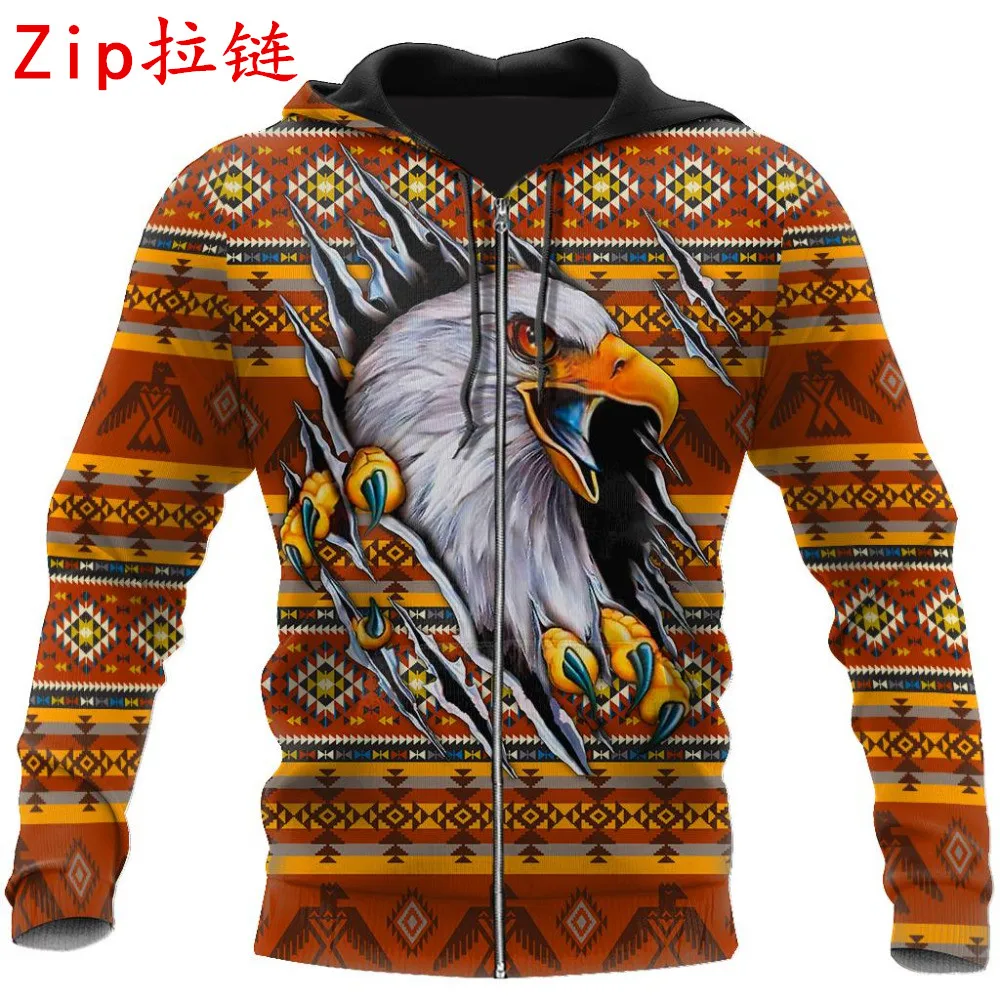 Толстовка унисекс с 3D принтом орла повседневная мужская кофта на молнии в стиле Харадзюку HD0040|Мужские