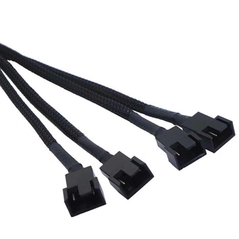 

4 Pin Pwm Fan Cable 1 To 2/3/4 Ways Splitter Black Sleeved 27cm Extension Cable Connector PWM Extension Cables