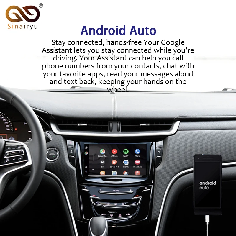 Sinairyu беспроводное Apple Carplay для Cadillac XTS 2014 2019 Android автомобильное зеркало в форме