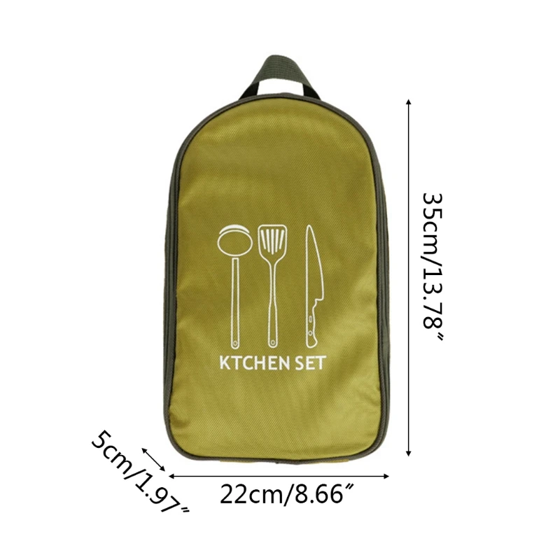 

Outdoor Cookware Set Picnic Cookware Portable 201 Stainless Steel Storage Bag Handbag Picnic Bag Eight Piece Set