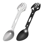 Многофункциональная вилка-Ложка для кемпинга и пикника, уличный рюкзак, портативная посуда, инструмент для повседневного использования, консервный нож, гарпун