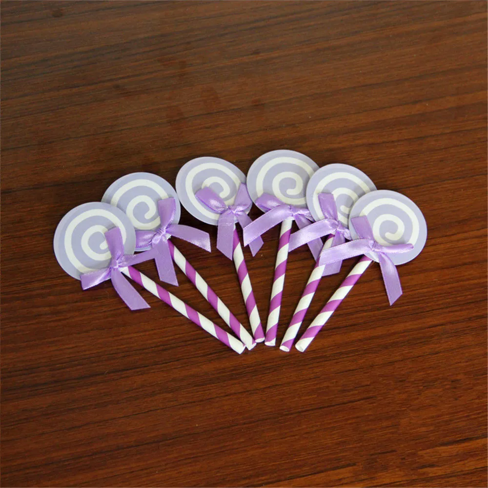 12pcs purple Crley Happy Birthday Sweet Топпер для торта Love карусель декоративные десерт подставка для свадебного торта Свадебные украшения для праздника дома вечерние поставки - Цвет: 12pcs purple