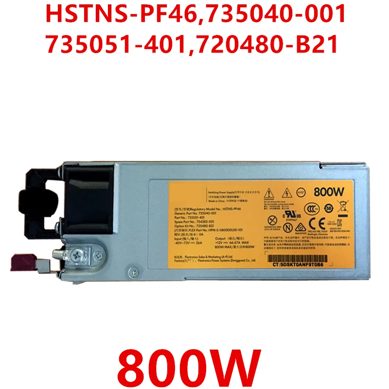 

New Original PSU For HP G9 800W Switching Power Supply HSTNS-PF46 735040-001 735051-401 720480-B21