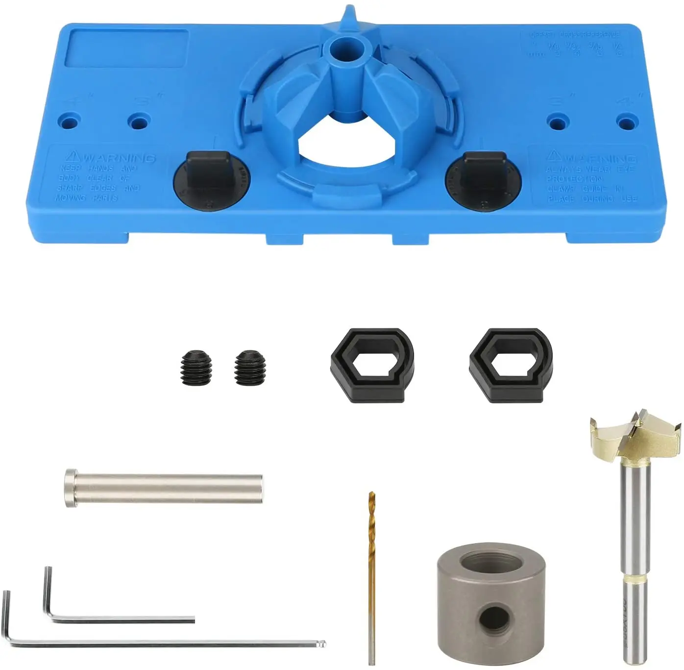 

35mm Concealed Hinge Jig 9 Pcs Hinge Hole Saw Jig Set Drilling Guide Locator Hole Opener Template & Bit Positioner Tool Tungsten