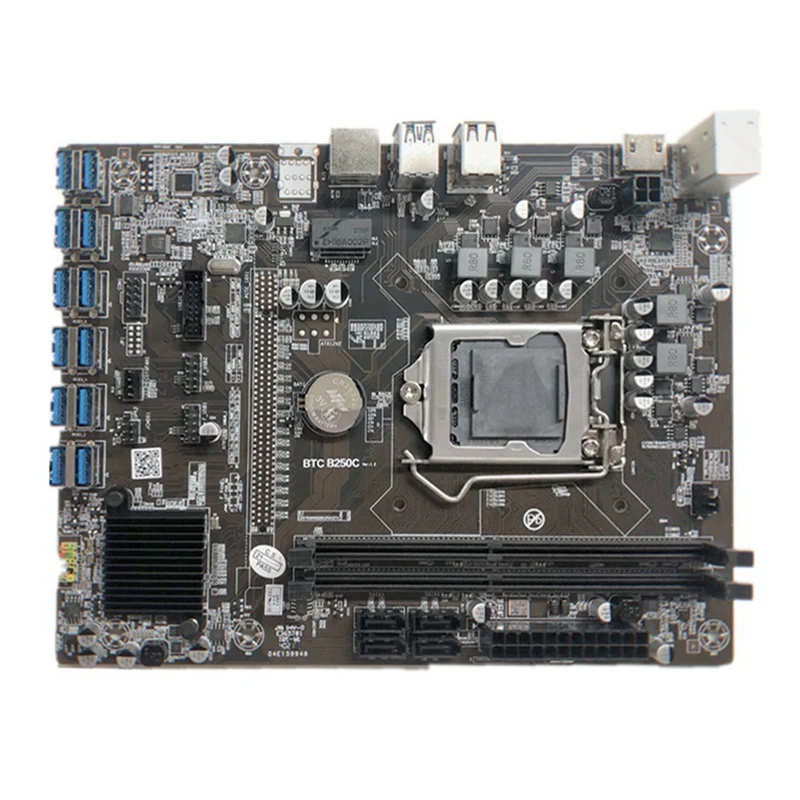 Материнская плата B250C для майнинга BTC + кабель переключателя 12xpcie на USB3.0 слот GPU