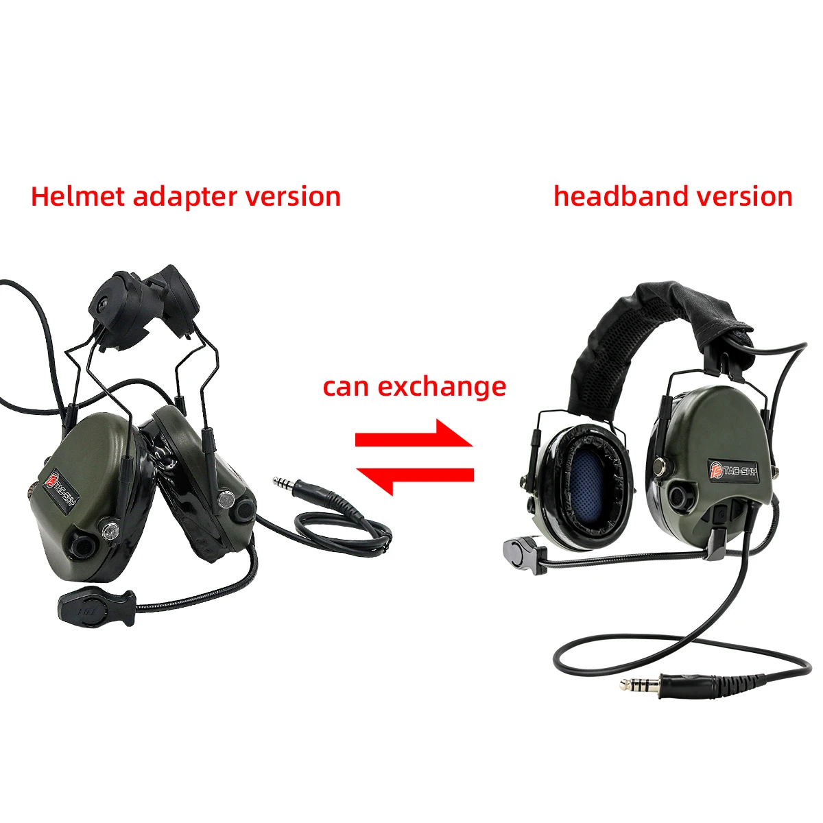TAC-SKY Tactical Electronic Noise Cancelling Silicone Earmuffs TEA Hi-Threat 1 Outdoor Airsoft Shooting Headphones-FG