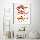 Художественные принты и постеры с изображением альпака, акварель, верблюд, живопись на холсте, картины в этническом стиле, южноамериканские животные, настенное художественное украшение