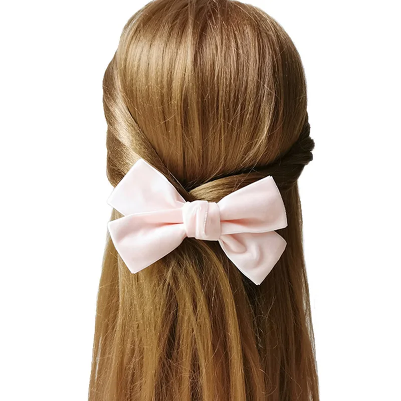 12 шт. смешанные цвета бархат бант для волос подростков элегантные женские