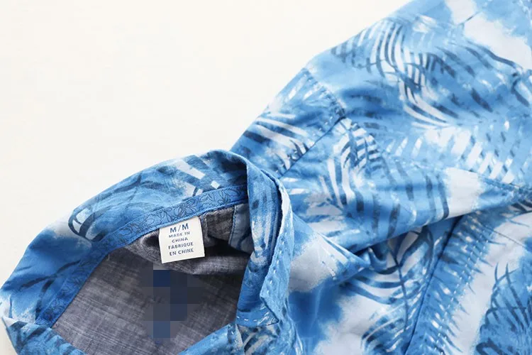 Размера плюс для мужчин рубашки 70 хлопок 30 тропические Гавайский Стиль короткий