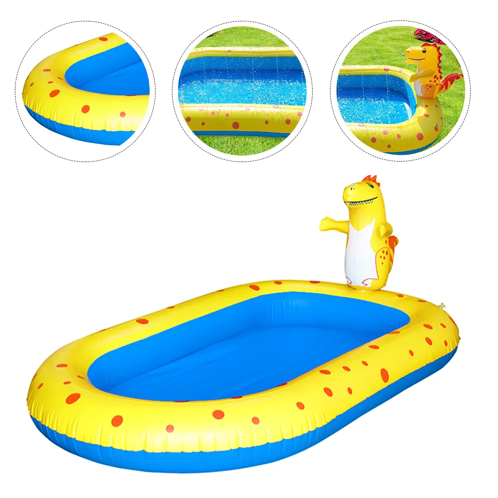 

1pc Inflatable Baby Swimming Pool Kids Swimming Pool Spray Fountain (Yellow)