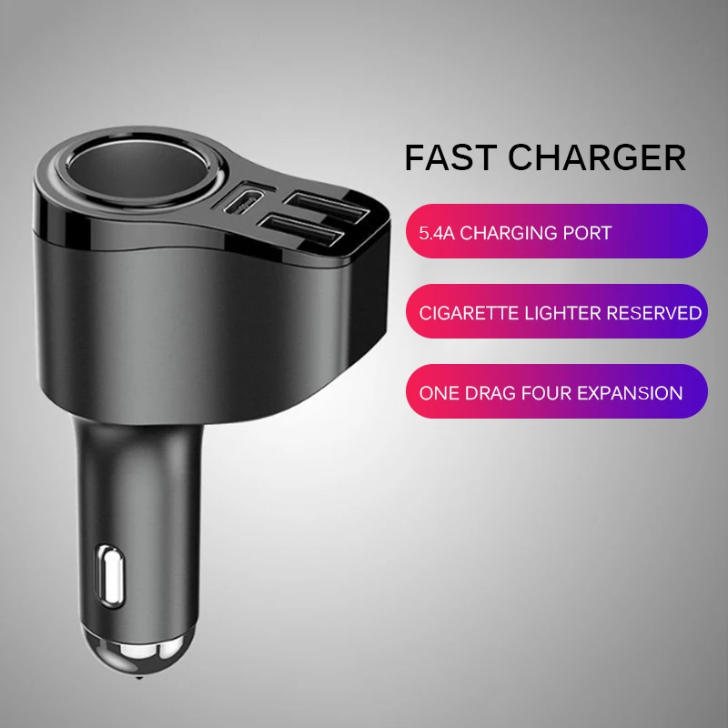 Автомобильное зарядное устройство с двумя USB портами для быстрой зарядки|Кабели