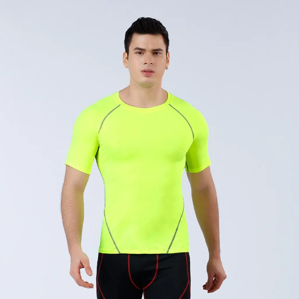 Мужские футболки для бега быстросохнущие Компрессионные спортивные в