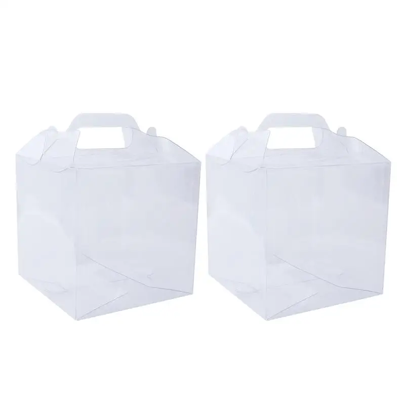 2 шт прозрачная коробка для торта пластиковая упаковки портативные упаковочные