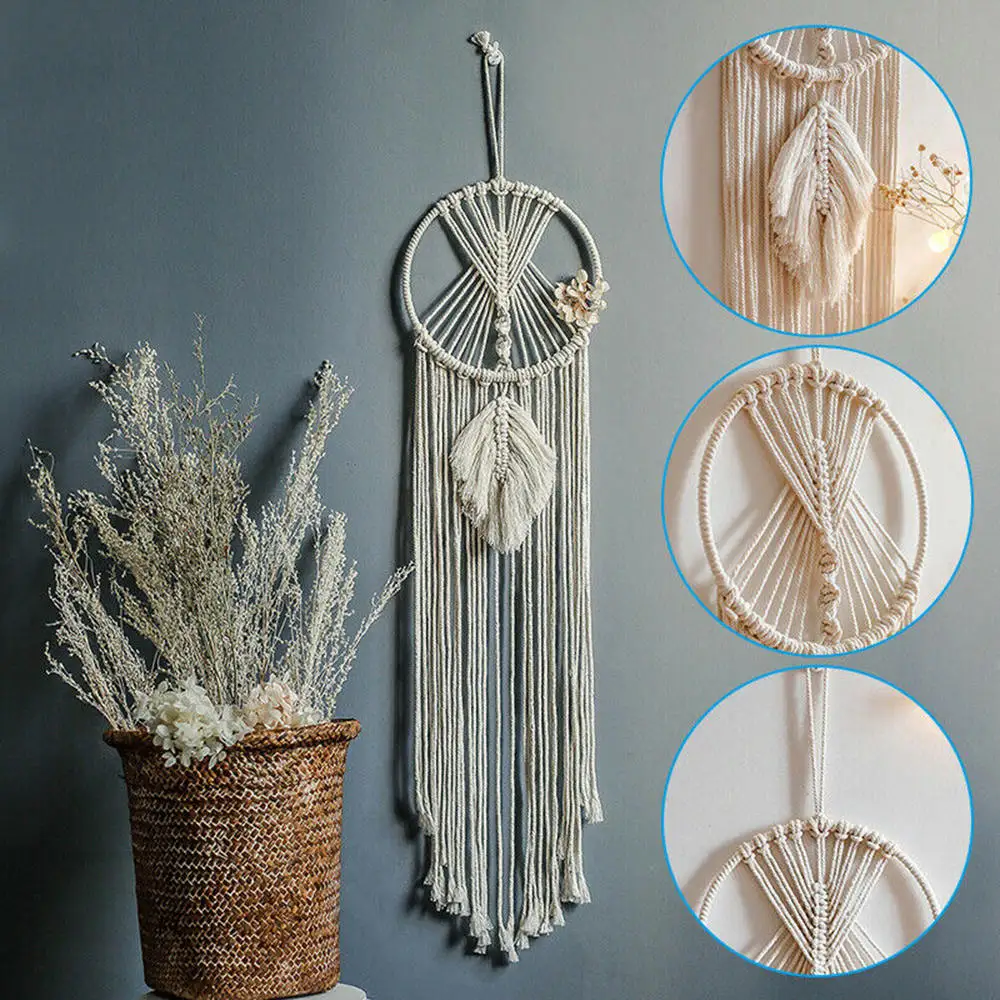 

1 Pcs Bohemian Dream Catcher Tapestry Hand-woven Soft Wall Hanging Tassel Macrame Pendant Home Bedroom Decoration