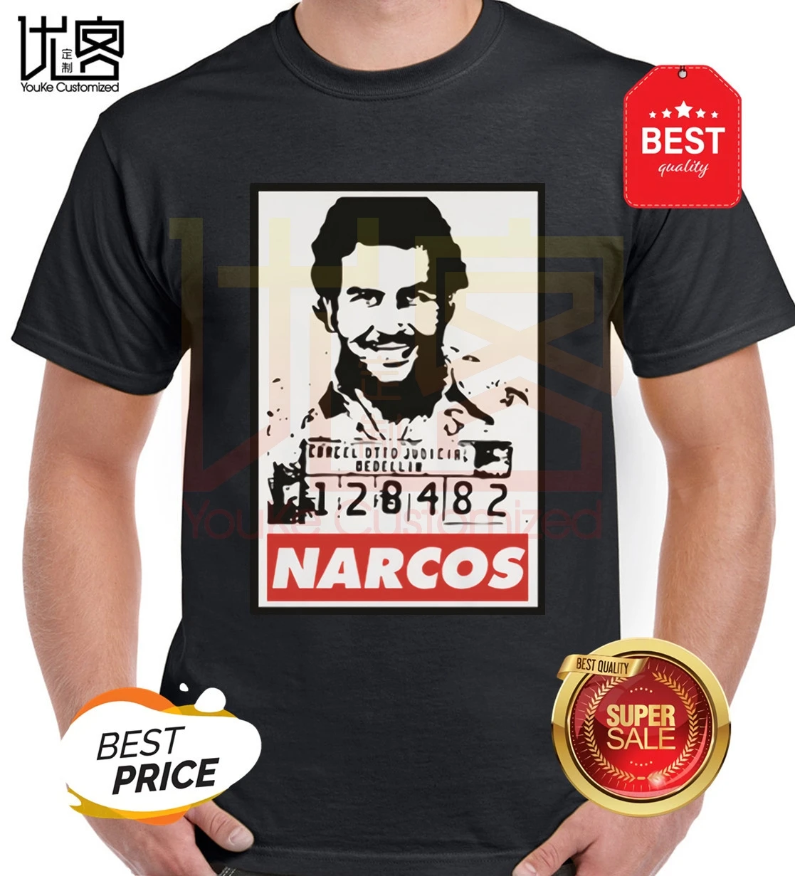 Король кока-колы Пабло Эскобара нарков Для Мужчин's футболка в стиле хип-хоп