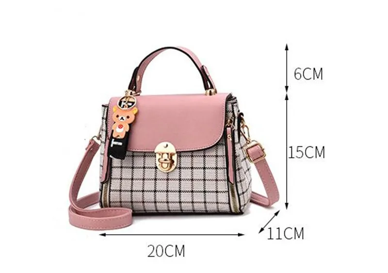 Новая женская сумка с клетчатой диагональной посылка через плечо Маленькая