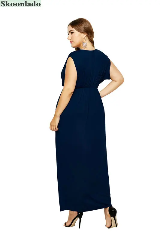 Новейшая модель С глубоким v образным вырезом Хлопковые женские длинные платья с