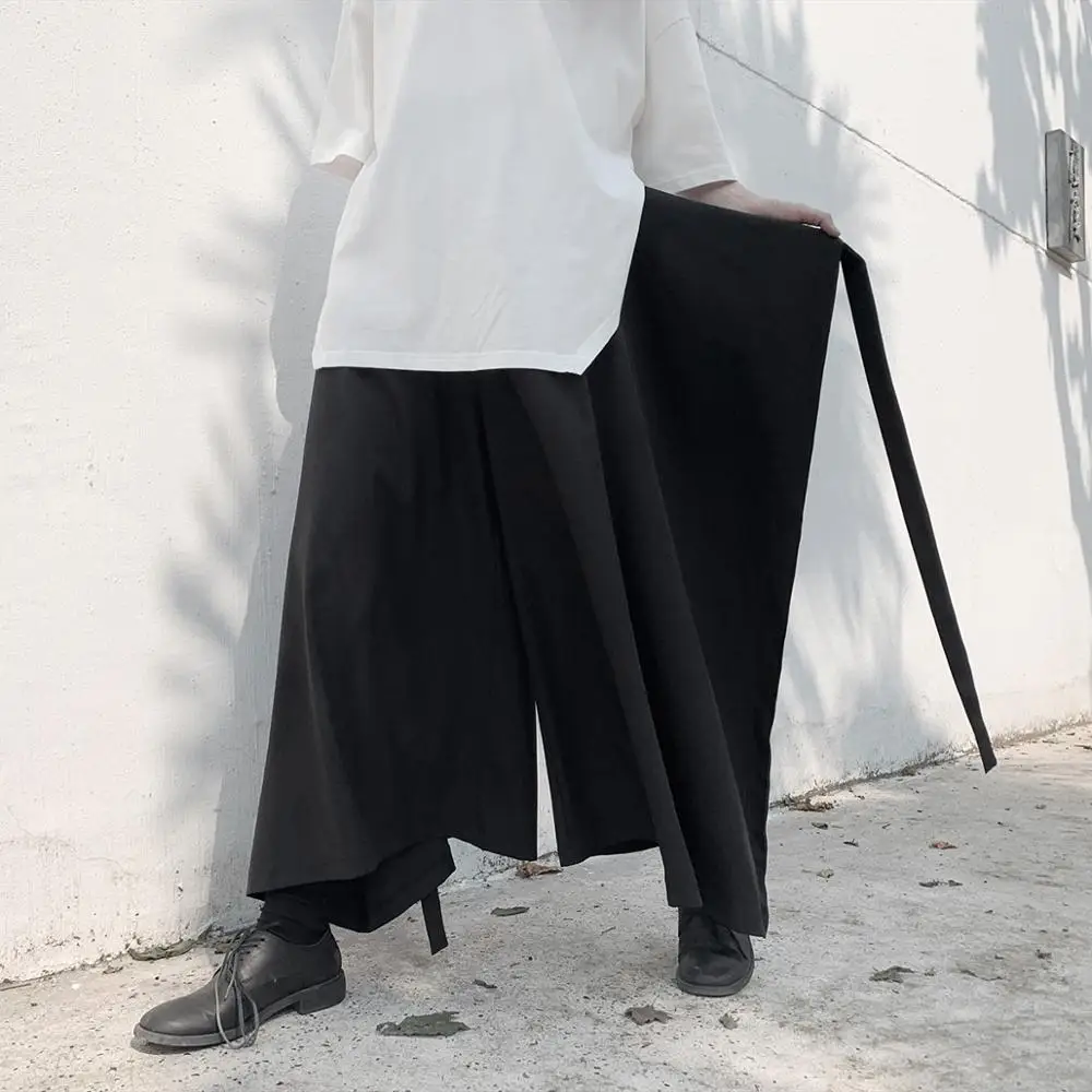 Юбка кюлот Yoji серия черного цвета в стиле Ямамото юбка с широкими штанинами