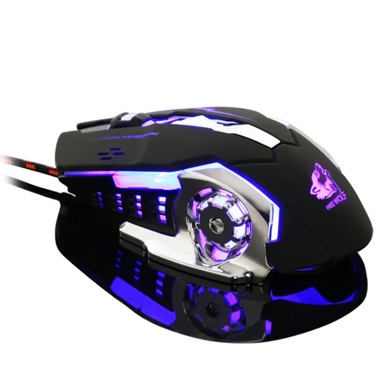 Игровая проводная мышь 4 DPI (500-4000DPI) 7 светодиодный ных ламп игровая для Lol