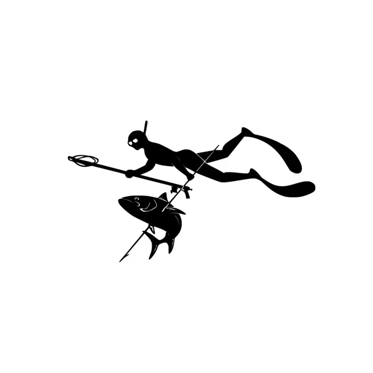 21*12 см подводный Охотник шаблон Рыбалка силуэт наклейки автомобильные