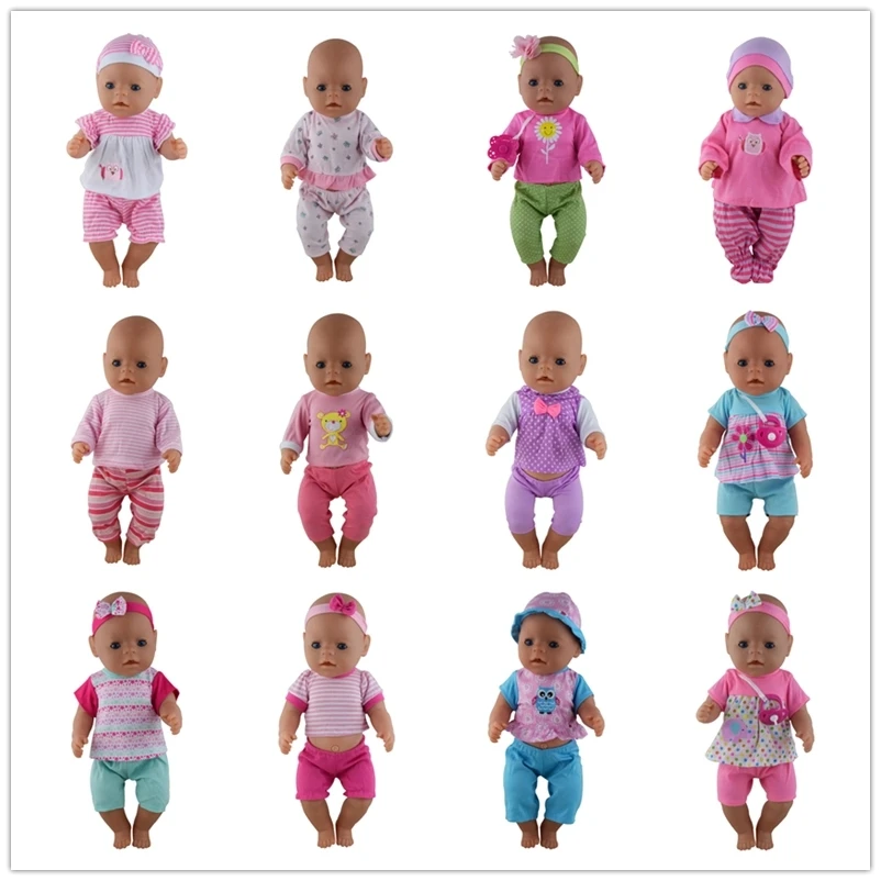 16 шт./компл. модная одежда подходит для кукол новорожденных 43 см Одежда 17 дюймов