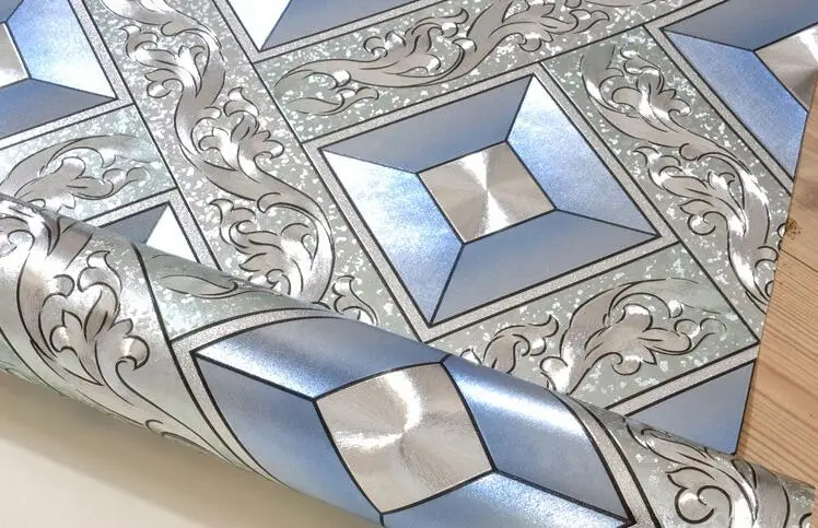 Beibehang Европейский K ТВ Золотой Серебряный квадрат papel де parede рулоны ТВ фон обои 3d современные обои для стен 3 d