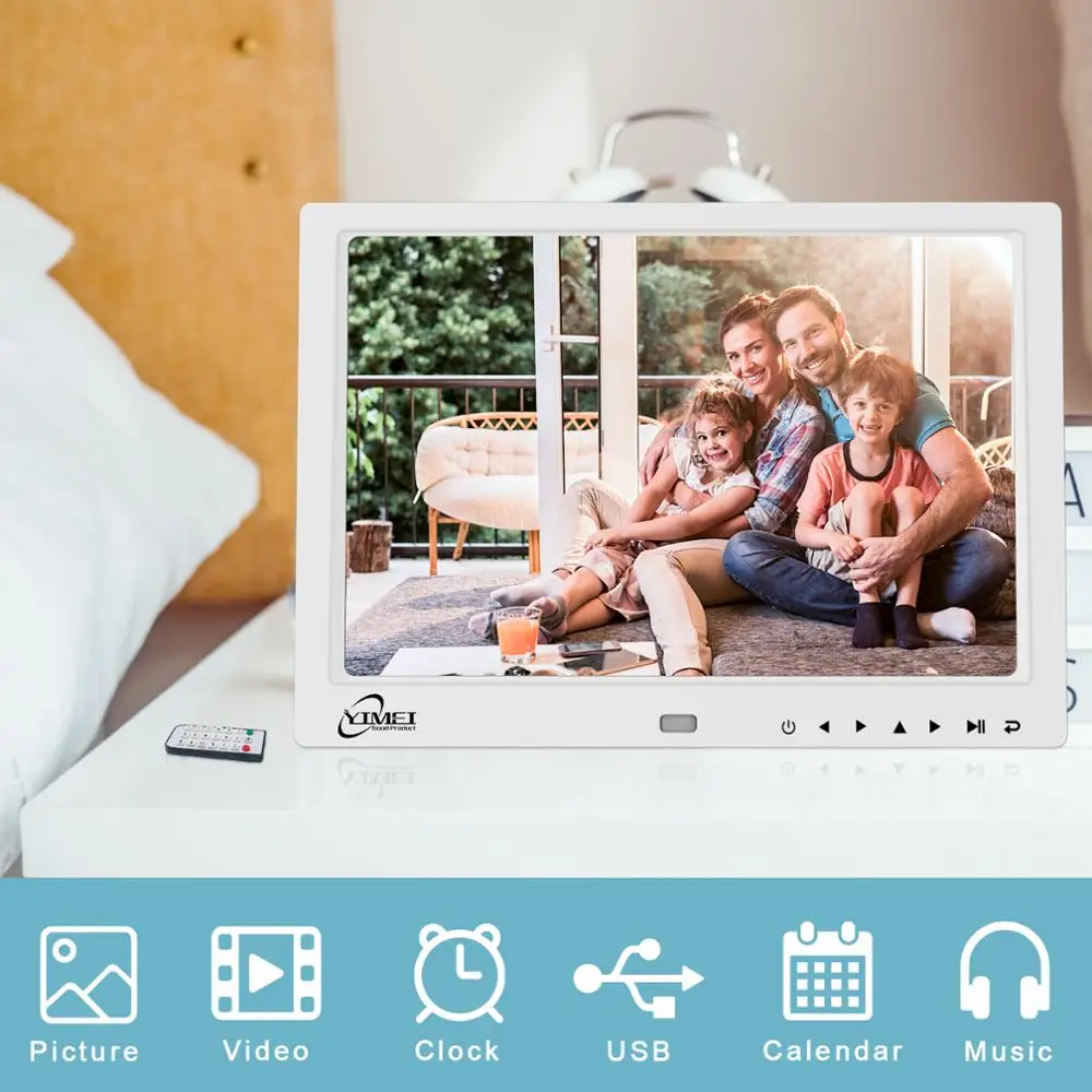 Фотоальбом HD цифровой 12 1 дюйма 1280*800 пикселей TFT SD 32G инфракрасный пульт