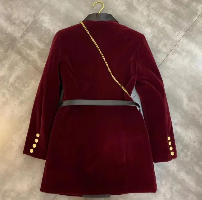 Женское бархатное платье-пиджак с длинным рукавом приталенный пиджак | Женская