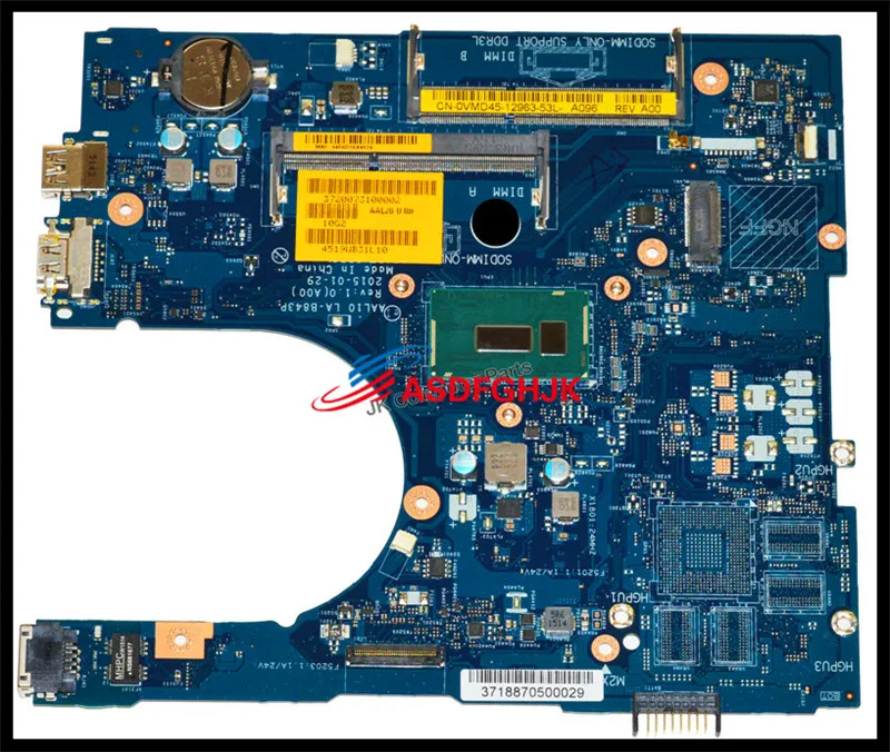 

CN-0VMD45 VMD45 FIT For Dell INSPIRON 5458 5558 5758 SERIES Laptop Motherboard AAL10 LA-B843P REV:1.0(A00) 3805U Mainboard