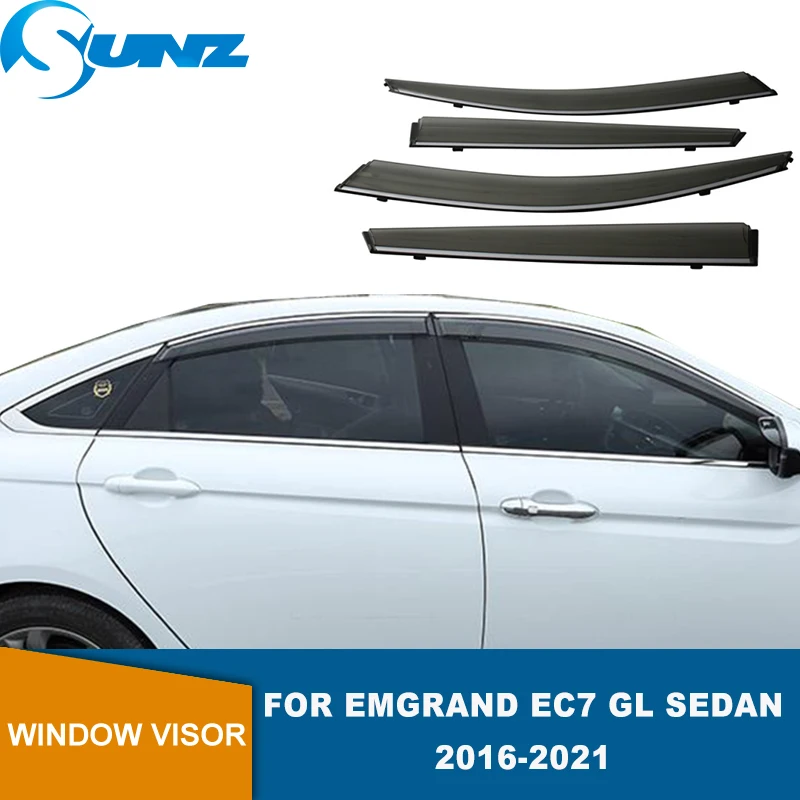 

Солнцезащитный козырек для Geely Emgrand EC7 GL седан 2016 2017 2018 2019 2020 2021 4 шт. крюк Weathershilds Защита от солнца дождь дефлектор SUNZ