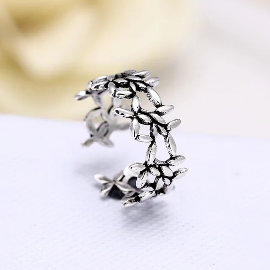 

100% 925 Sterling Silver Sweet Flower Retro Ladies Finger Rings Original Jewelry For Women Party Open Ring No Fade Gift