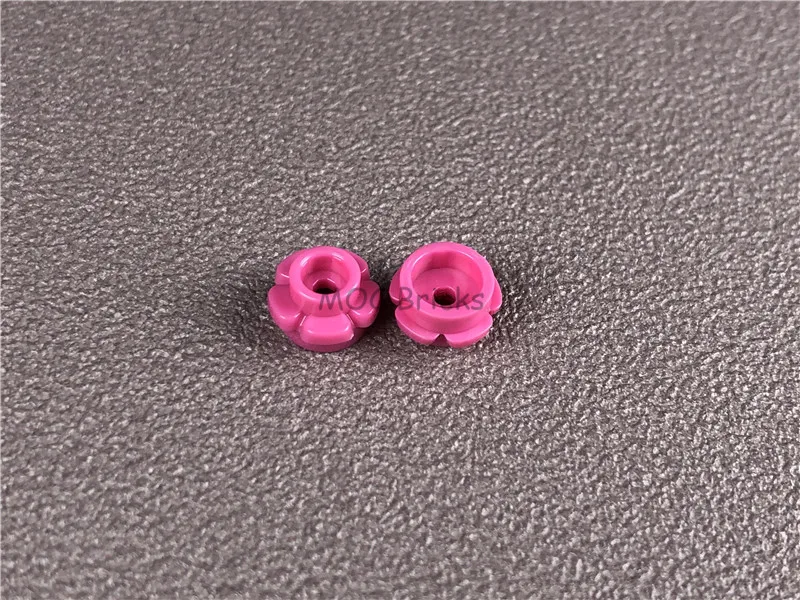 200 шт./партия кубики MOC сделай сам красная розовая тарелка круглая 1x1 с цветочным