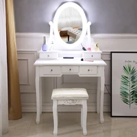 dressing table modern minimalist bedroom storage furniture cabinet mini cosmetic table led light makeup table 5 drawer us stock