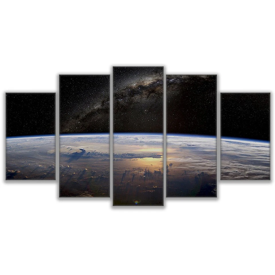 Постеры для украшения дома рамка гостиной 5 панелей Вселенная планеты Модульная