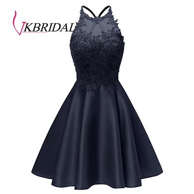 Navy VKbridal разноцветное переливающееся платье с блестками для выпускного вечера крест черный Выпускной Sweeth 15 Короткие платья блестящие платья для выпускного вечера - Цвет: Navy
