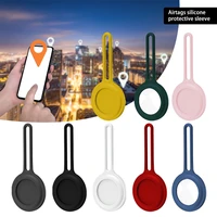 soft silicone case for airtag loop cover hangable keychain locator tracker protection cover for airtags case accessories