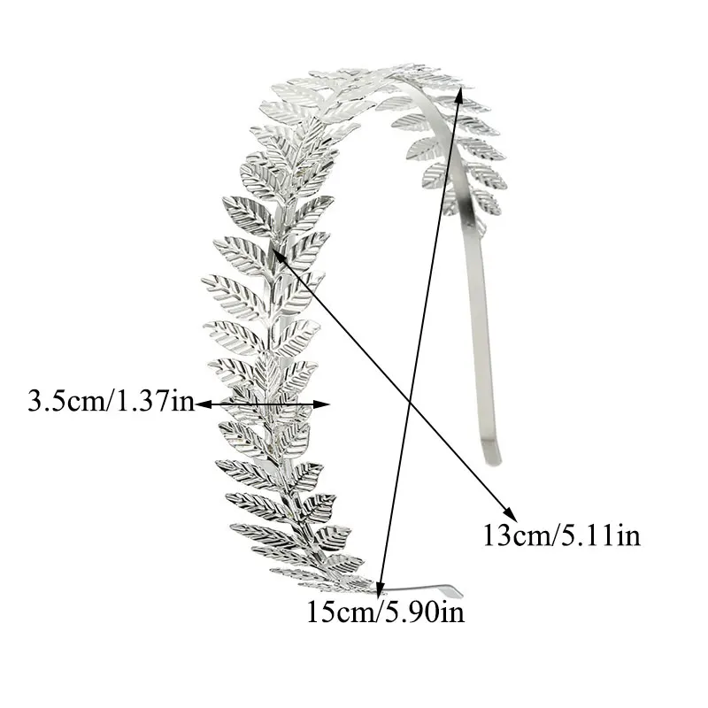 

Elegant Wedding Headband Women Fashion Metal Leaf Shape Head Hoop Bride Hair Accessories Retro Hair Hoop Solid Ladies Hairbands